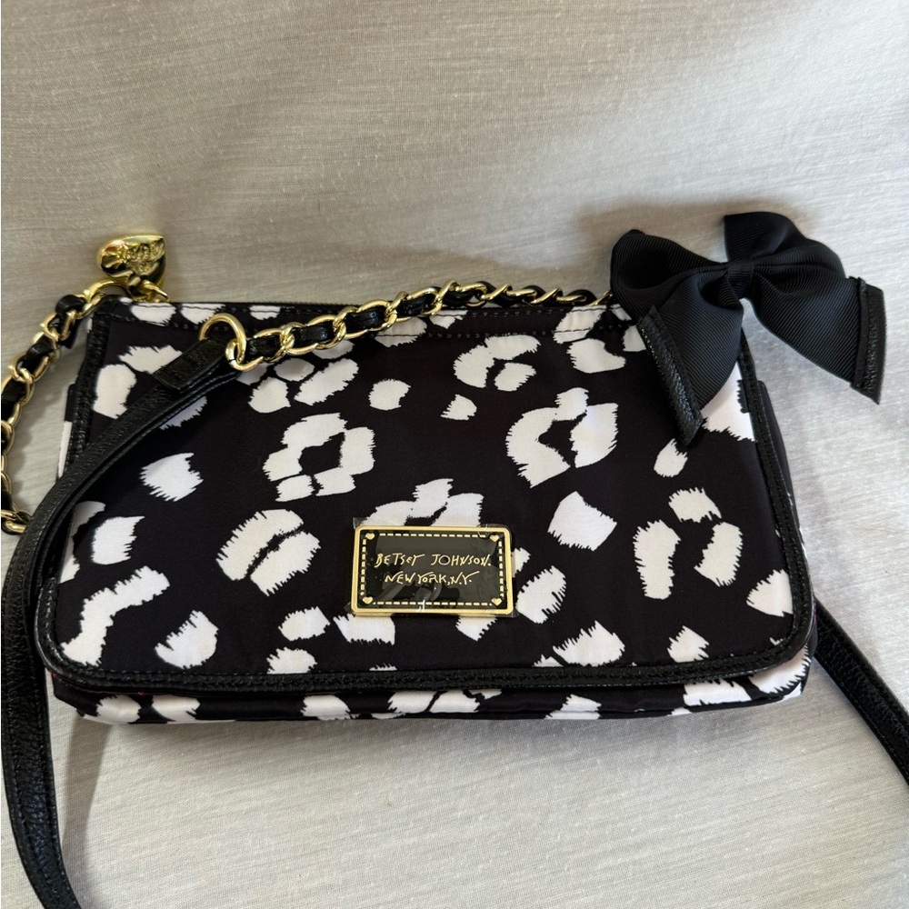 Betsey Johnson Black and White Shoulder Bag